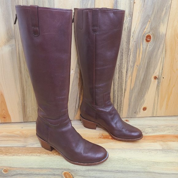 Cole Haan Brown Leather Riding Boots - Picture 1 of 6
